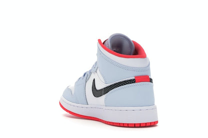 Jordan 1 Mid Half Blue Polka Dot Swoosh (GS)