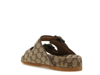 Gucci Strap Slide Sandal Beige Canvas