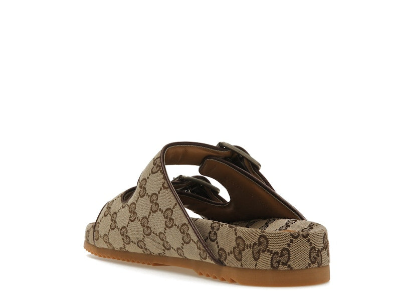 Gucci Strap Slide Sandal Beige Canvas