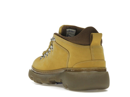 Burberry Lace Up Leather Ankle Boot Mustard Yellow