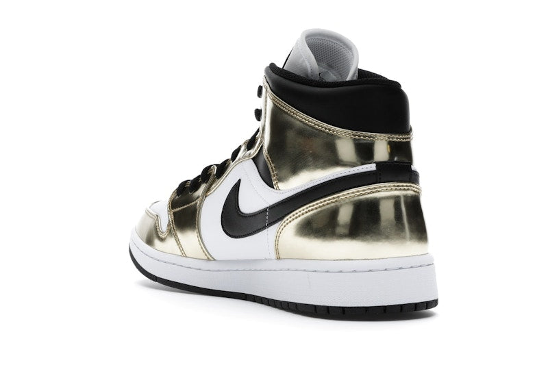 Jordan 1 Mid Metallic Gold Black White