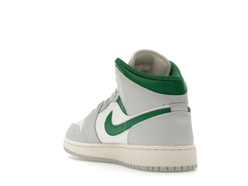 Jordan 1 Mid White Pure Platinum Pine Green (GS)