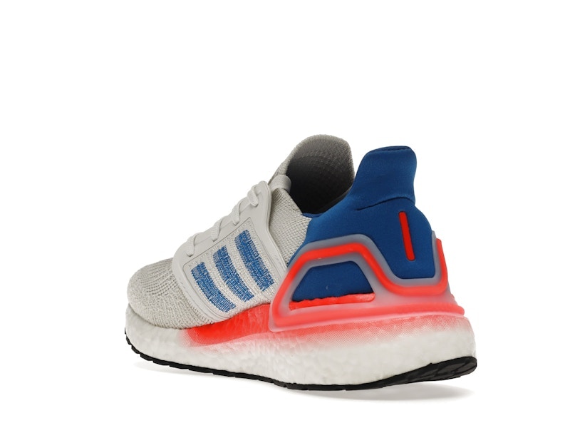 adidas Ultra Boost 20 White Glory Blue Solar Red