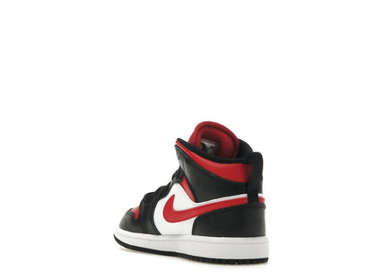 Jordan 1 Mid Black Fire Red (PS)