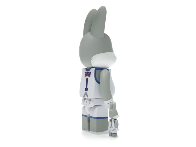 Bearbrick x Space Jam Rabbrick Bugs Bunny 100% & 400% Set Grey