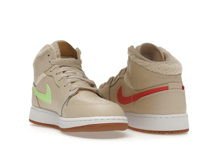 Jordan 1 Mid Utility Fleece Pearl White (GS)