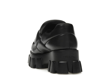 Prada Soft Padded 55mm Loafers Black Nappa Leather