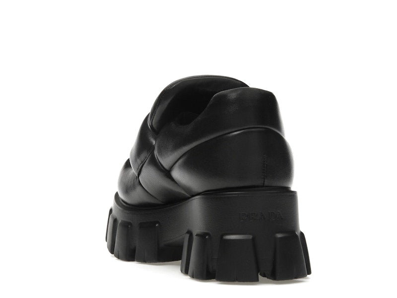 Prada Soft Padded 55mm Loafers Black Nappa Leather