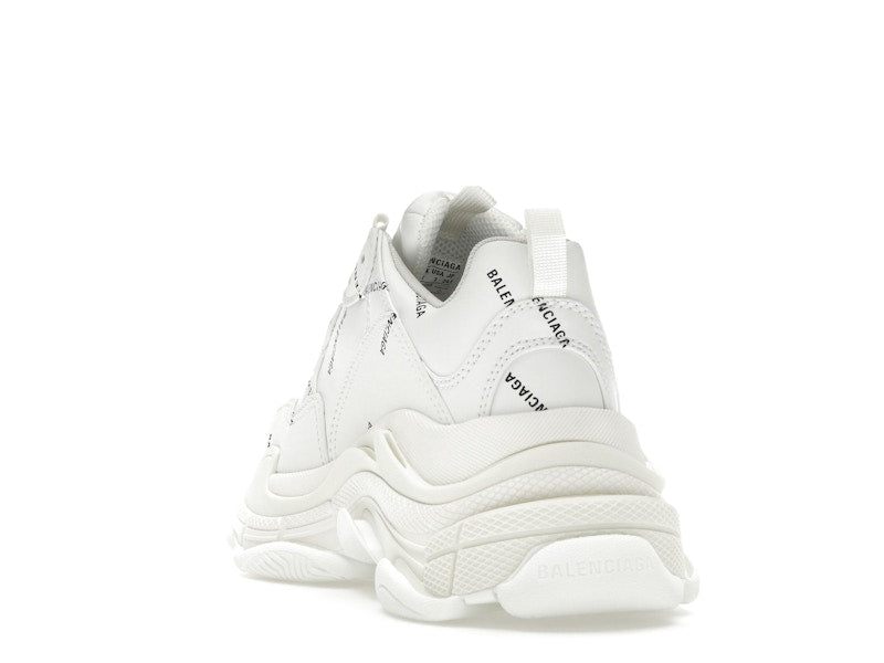 Balenciaga Triple S Allover Logo White (Women's)