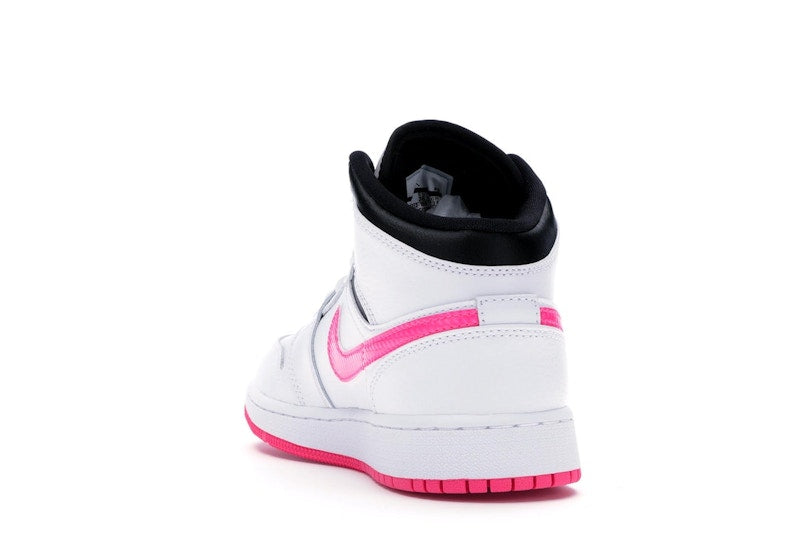 Jordan 1 Mid White Black Hyper Pink (GS)