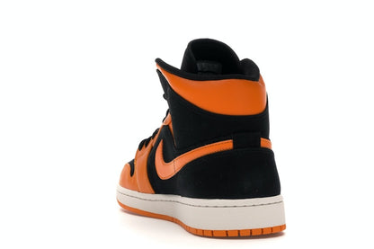 Jordan 1 Mid Black Orange Peel