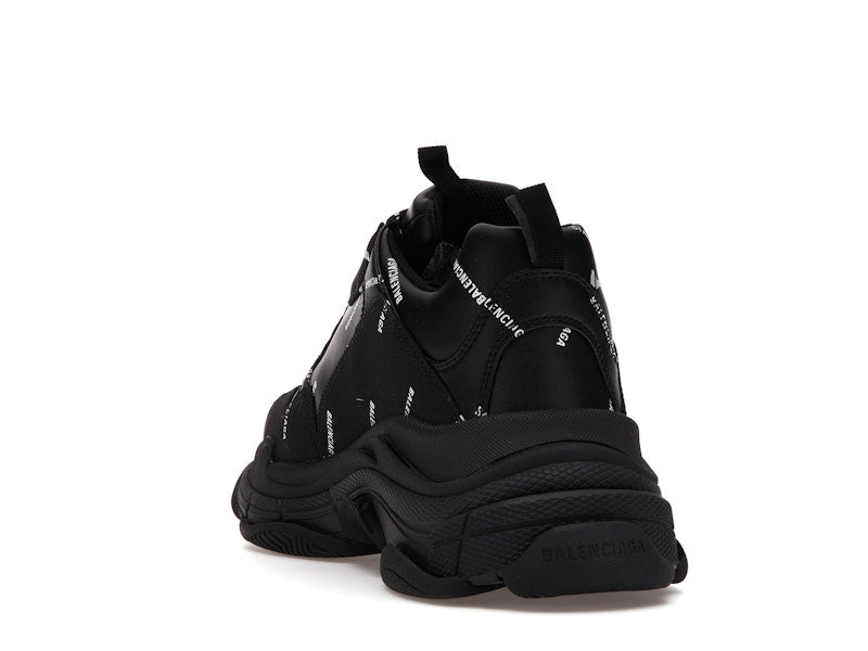 Balenciaga Triple S Allover Logo Black