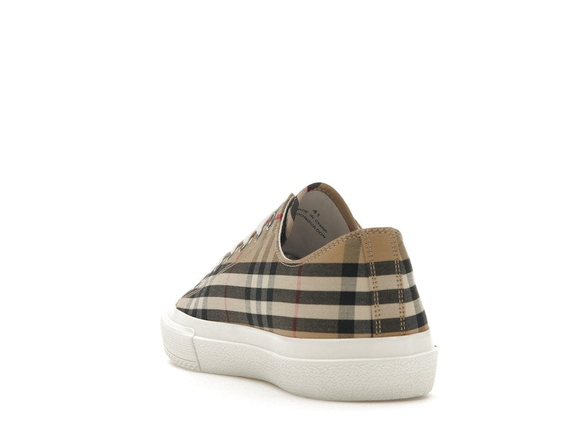Burberry Logo Print Vintage Check Cotton Sneakers Archive Beige (Women's)