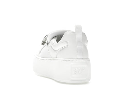 Roger Vivier Viv' Up White Crystal Buckle (Women's)