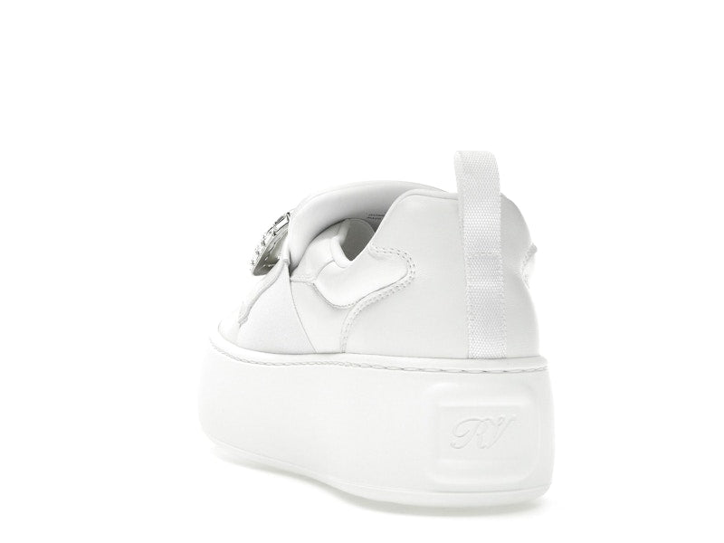 Roger Vivier Viv' Up White Crystal Buckle (Women's)