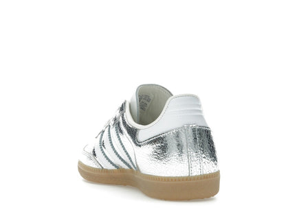 adidas Samba OG Silver Metallic Cracked Leather (Women's)