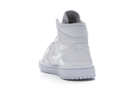 Jordan 1 Mid Triple White Patent Swoosh (Women's)