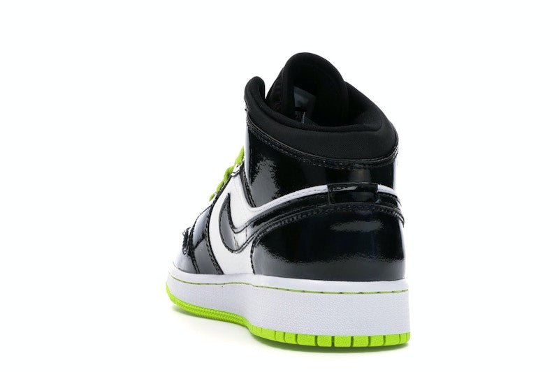 Jordan 1 Mid Black Cyber Mystic Green (GS)