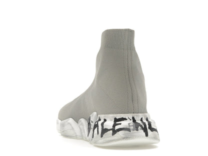 Balenciaga Speed 2.0 Graffiti Recycled Knit Grey White