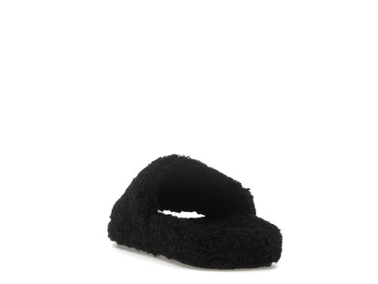 Balenciaga Paris Furry Slide Black (Women's)