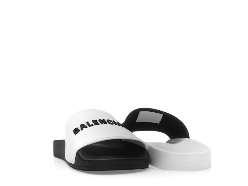 Balenciaga Pool Slides White Black (Women's)