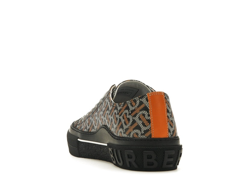 Burberry Monogram Pattern Low Top Black Orange Canvas
