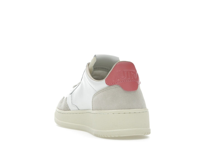 Autry Medalist Leather Low White Tearose Beige (Women's)