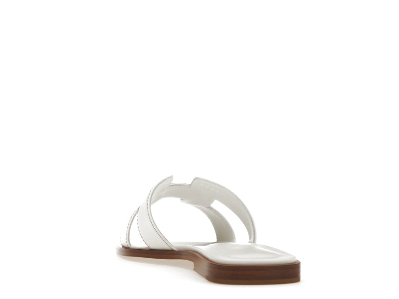 Hermes Oran Sandal Blanc Box Calfskin Leather
