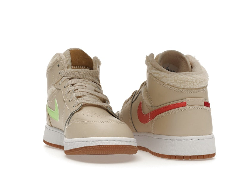 Jordan 1 Mid Utility Fleece Pearl White (GS)