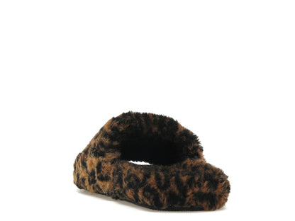 Balenciaga Furry Slide Leopard Brown Black