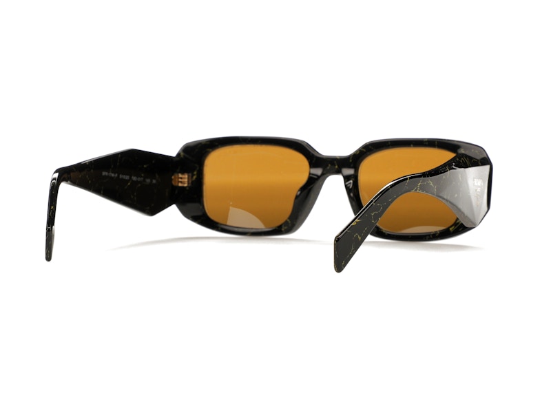 Prada Sunglasses PR 17WSF Black/Yellow Marble/Dark Brown (PR17WSF-19D01T-51)