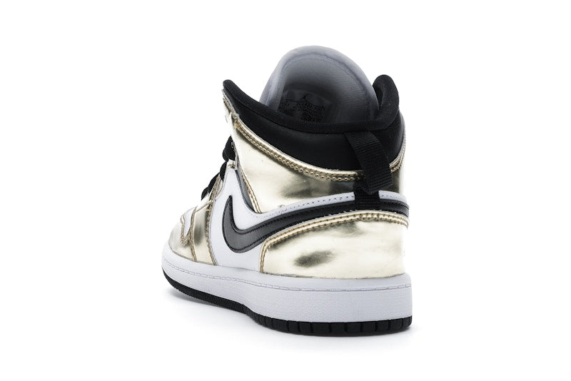 Jordan 1 Mid Metallic Gold Black White (PS)