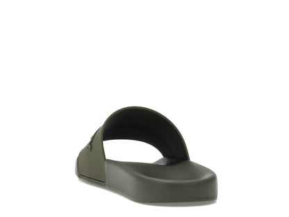 Burberry Embossed Logo Slides Dark Fern Green Black