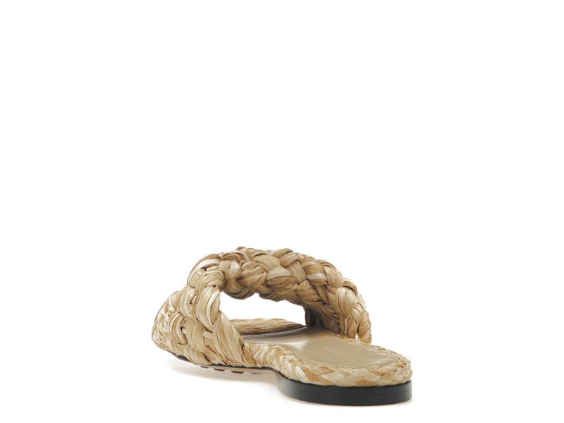 Bottega Veneta Raffia Stretch Flat Sandals Macadamia (Women's)