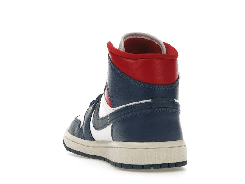 Jordan 1 Mid French Blue Gym Red (Women's)