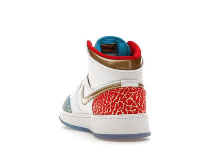 Jordan 1 Mid Sneaker School NC to Chicago (GS)