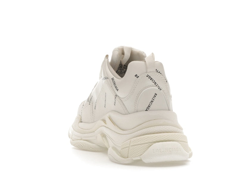 Balenciaga Triple S Allover Logo White