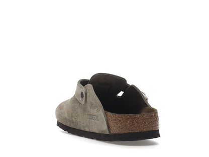Birkenstock Boston Soft Footbed Suede Taupe (Narrow Fit)