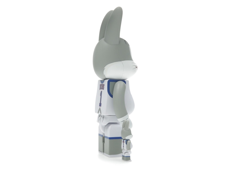 Bearbrick x Space Jam Rabbrick Bugs Bunny 100% & 400% Set Grey