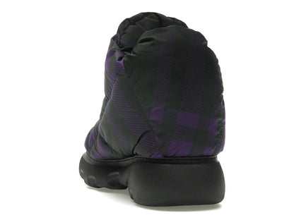 Burberry Check Pillow Boot Black Purple