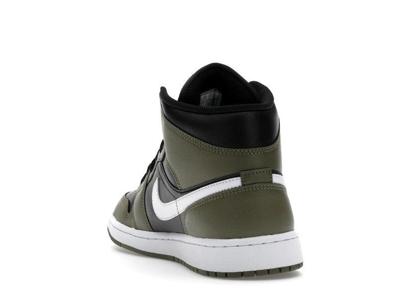 Jordan 1 Mid Black White Olive