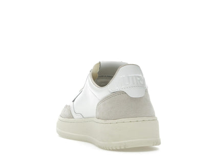 Autry Medalist Leather Low White Beige Suede (Women's)