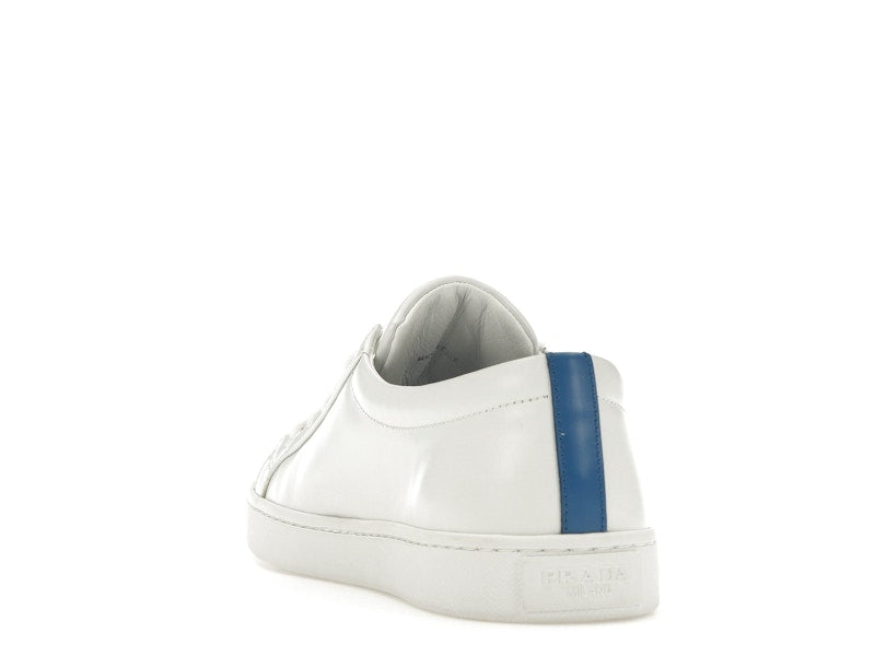 Prada Court Sneaker White Blue Leather (Women's)