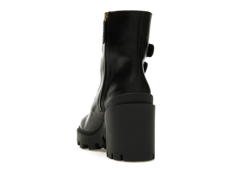 Gucci Buckles Ankle Boots Black Beige (Women's)