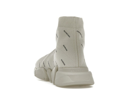 Balenciaga Speed Trainer 2.0 All Over Logo Beige