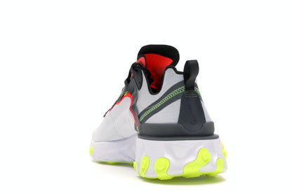 Nike React Element 55 Pure Platinum Bright Crimson Volt