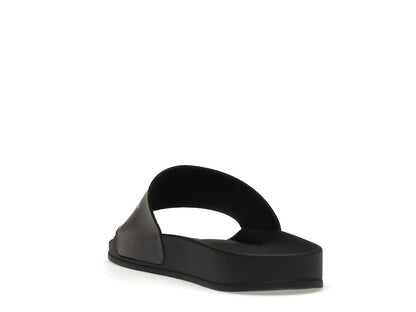 OFF-WHITE Drowning Man Logo Slides Black White FW21
