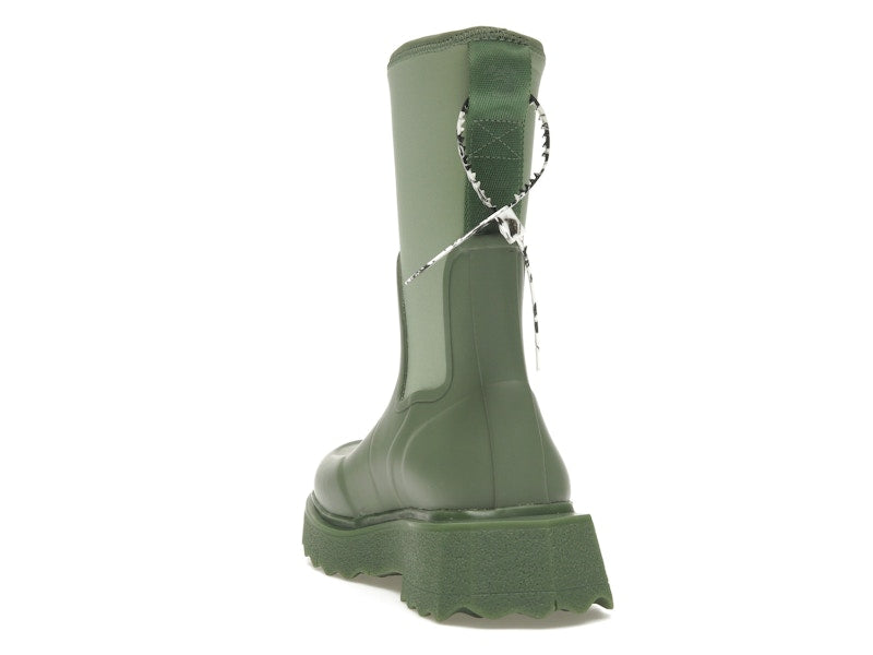 OFF-WHITE Zip-tie Rain Boots Green (Women's)