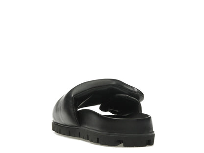 Prada Soft Padded 20mm Slide Sandal Black Nappa Leather
