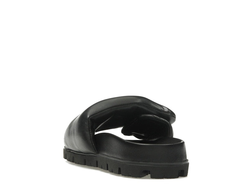 Prada Soft Padded 20mm Slide Sandal Black Nappa Leather